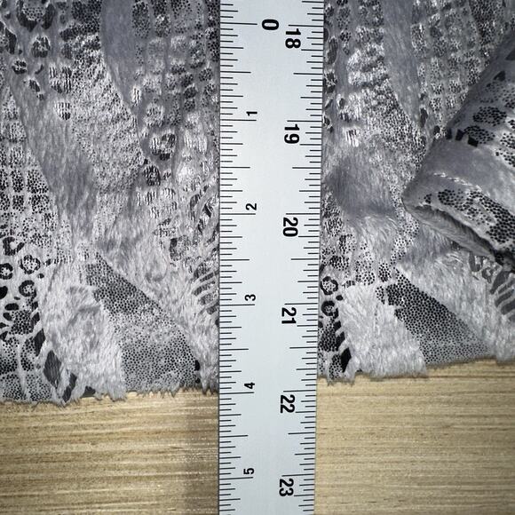 Lark Lane Silver Animal Print Zip Jacket Size 12 Metallic Textured Blazer - Picture 10 of 10